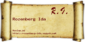 Rozenberg Ida névjegykártya